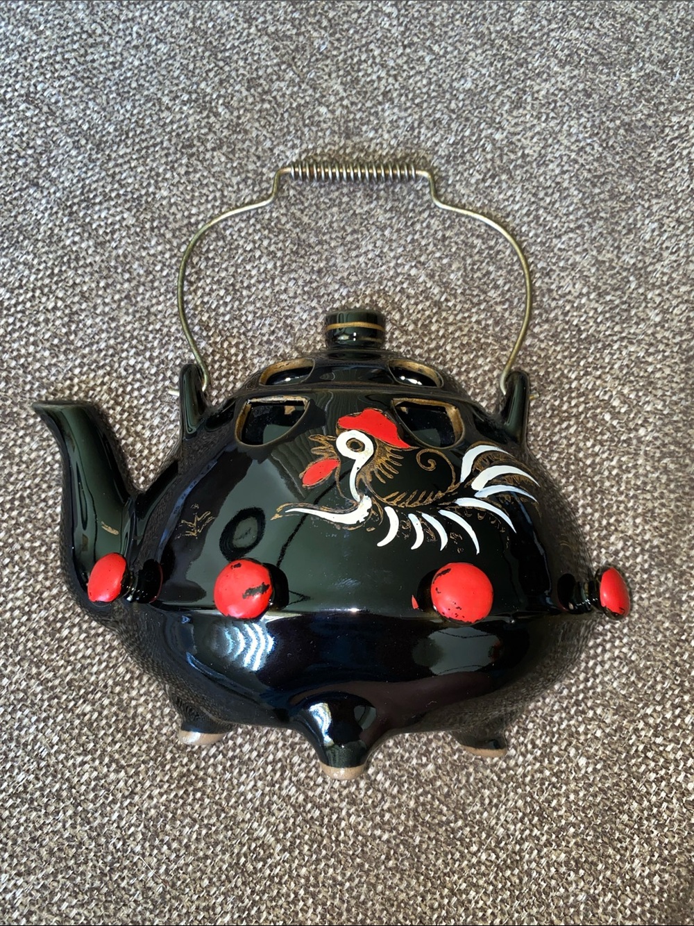 Red ware Rooster teapot wall Pocket decor
Vintage 1950’s